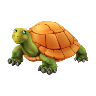 Tier Aufkleber Schildkröte – wetterfester Sticker mit orangem Panzer (24 x 16 cm)