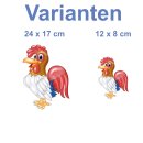 Aufkleber Hahn wasserfest Familie Aufkleber Huhn lächeln Tier Sticker Bauernhof Kinder Deko Eier Autoaufkleber