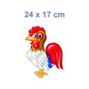 Tier Aufkleber Hahn – wetterfester Hühner-Sticker für Fenster & Auto (24 x 17 cm)