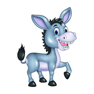 Tier Aufkleber Esel – wetterfester Cartoon-Sticker für Fenster & Auto