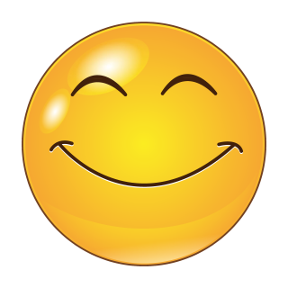 Smile Aufkleber – Lächelndes Gesicht mit geschlossenen Augen