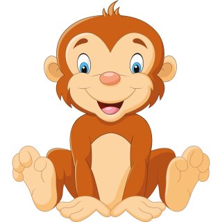 Aufkleber Affe wasserfest Familie Aufkleber Dschungel lächeln Tier Jungel Sticker Primat Kinder Deko Autoaufkleber