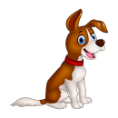 Tier Aufkleber Hund – wetterfester Cartoon-Sticker für Fenster, Auto & Co. (20 x 20 cm)