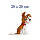 Tier Aufkleber Hund – wetterfester Cartoon-Sticker für Fenster, Auto & Co. (20 x 20 cm)