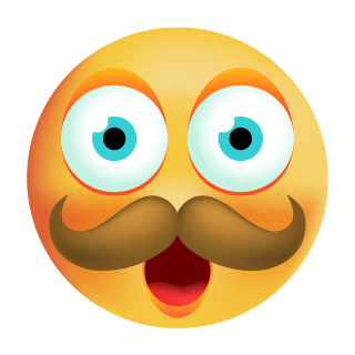 Smile Aufkleber mit Schnurrbart – Witzige Sticker für jeden Anlass (10 x 10 cm)