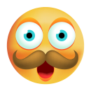 Smile Aufkleber mit Schnurrbart – Witzige Sticker für jeden Anlass (10 x 10 cm)