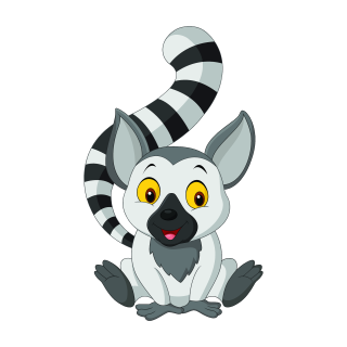 Lemur Tier Aufkleber – wetterfestes Cartoon-Tiermotiv für Fenster & Auto (26 x 16 cm)