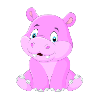 Nilpferd Tier Aufkleber – rosa Hippo Sticker für Fenster, Auto & mehr