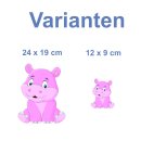 Nilpferd Tier Aufkleber – rosa Hippo Sticker...
