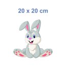 Tier Aufkleber Hase – wetterfester Sticker für Fenster, Auto & Co. (20 x 20 cm)