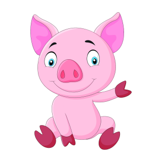 Tier Aufkleber – lustiges Schweinchen, wetterfest & UV-beständig (12 x 9 cm)