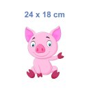 Tier Aufkleber – lustiges Schweinchen, wetterfest & UV-beständig (24 x 18 cm)