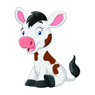 Tier Aufkleber – niedlicher Kuh Sticker, wetterfest & UV-beständig