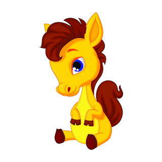 Tier Aufkleber Pferd – wetterfester Cartoon-Sticker für Kinder & Co.