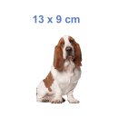 Tier Aufkleber Basset Hound – wetterfester Hundesticker von Kleberio (13 x 9 cm)