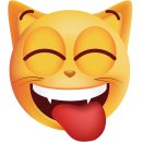 Aufkleber lustig Katze Zunge rausstrecken wetterfest Autoaufkleber Wohnmobil für Helm 10 x 10 cm