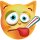 Aufkleber lustig Katze krank mit Fieberthermometer wetterfest Autoaufkleber Wohnmobil Mülltonnenaufkleber Wohnwagen 20 x 20 cm