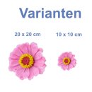 Rosa-gelbe Zinnie Aufkleber – wetterfester...