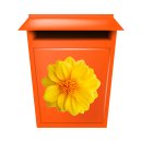 Gelbe Dahlie Aufkleber – Wetterfeste Blüten-Sticker in 2 Größen (10 x 10 cm)