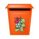 Tier Aufkleber – süße Schildkröte mit Wanderstock, wetterfest & UV-beständig (10 x 15 cm)