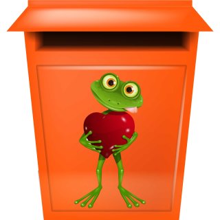 Aufkleber Aufkleber lustig Frosch mit Herz wetterfest für Helm Autoaufkleber Wohnwagen Mülltonnenaufkleber Wohnmobil
