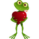 Aufkleber Aufkleber lustig Frosch mit Herz wetterfest...