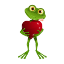 Tier Aufkleber Frosch mit Herz – wetterfester...