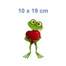 Tier Aufkleber Frosch mit Herz – wetterfester Sticker von Kleberio (10 x 19 cm)