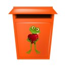 Tier Aufkleber Frosch mit Herz – wetterfester Sticker von Kleberio (10 x 19 cm)