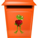 Aufkleber lustig Frosch mit Herz wetterfest für Helm Autoaufkleber Wohnwagen Mülltonnenaufkleber Wohnmobil 16 x 30 cm