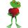 Aufkleber lustig Frosch mit Herz wetterfest für Helm Autoaufkleber Wohnwagen Mülltonnenaufkleber Wohnmobil 16 x 30 cm