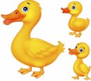 Aufkleber Sticker Ente mit Kindern selbstklebend...
