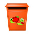 Tier Aufkleber – Lustiger Bücherwurm & Apfel, wetterfest & UV-beständig