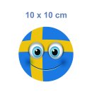 Schweden Aufkleber – wetterfester Sticker für Innen & Außen (10 x 10 cm)