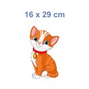 Tier Aufkleber – süßer Katzen Sticker, wetterfest & UV-beständig (16 x 29 cm)