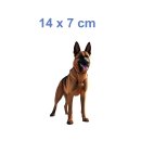 Malinois Hundeaufkleber Set – wetterfeste Sticker für Auto & Co. (14 x 7 cm)
