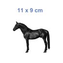 Pferd Aufkleber schwarz – realistischer Hengst Sticker für Auto & Co. (11 x 9 cm)