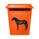 Pferd Aufkleber schwarz – realistischer Hengst Sticker für Auto & Co. (11 x 9 cm)