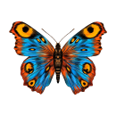 Pfauenauge Schmetterling Aufkleber – bunter Sticker...