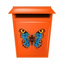 Pfauenauge Schmetterling Aufkleber – bunter Sticker für Auto, Fenster & Co. (12 x 9 cm)