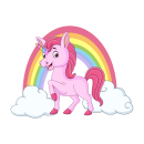 Smile Aufkleber – Einhorn mit Regenbogen,...