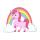 Smile Aufkleber – Einhorn mit Regenbogen, mädchenhafter Sticker für Auto & Co. (24 x 18 cm)