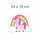 Smile Aufkleber – Einhorn mit Regenbogen, mädchenhafter Sticker für Auto & Co. (24 x 18 cm)