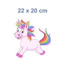 Lustiger Einhorn Aufkleber – bunter Sticker für Mädchen & Kinder (22 x 20 cm)