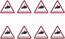 Videoüberwachung Aufkleber – wetterfester Kamera-Sticker für Innen & Außen (20 cm 8 Stück)