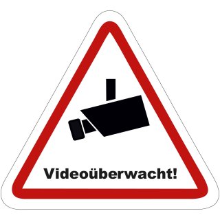 Videoüberwachung Aufkleber – wetterfester Warnsticker für Innen & Außen (9 cm 1 Stück)