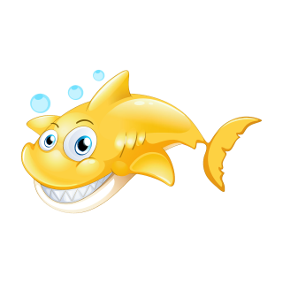 Haifisch Aufkleber – gelber Tier-Sticker für Auto, Fenster & Co. (17 x 10 cm)