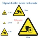 Videoüberwachung Aufkleber – Warnhinweis Sticker in Signalgelb von Kleberio (10 cm 4 Stück)