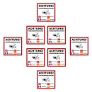 Videoüberwachung Aufkleber – Mehrsprachiger, wetterfester Sticker für Innen & Außen