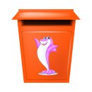 Haifisch Aufkleber – Lustiger Tier-Sticker in Lila für Auto & Co. (10 x 16 cm)